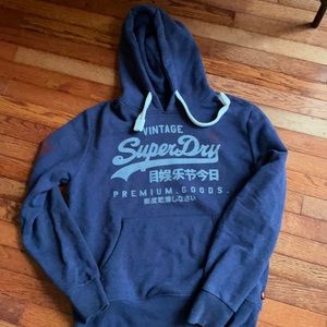 Men’s Super Dry sweatshirt in navy and size L.